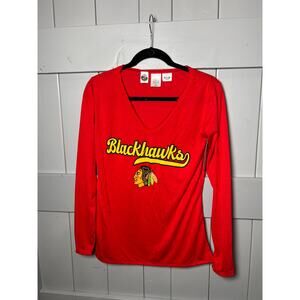 Women' s NHL Blackhawks Pajama Shirt Top Size M NEW